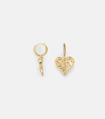 Boucles d'oreilles Margot Heart en or 18 ct et diamants | Jade Trau