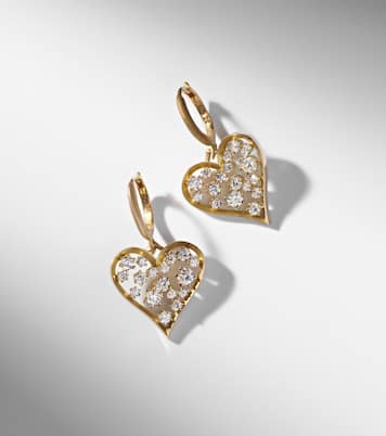 Boucles d'oreilles Margot Heart en or 18 ct et diamants | Jade Trau