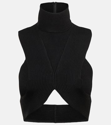 Ribbed-knit halterneck crop top | Alaïa