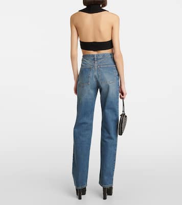 Ribbed-knit halterneck crop top | Alaïa