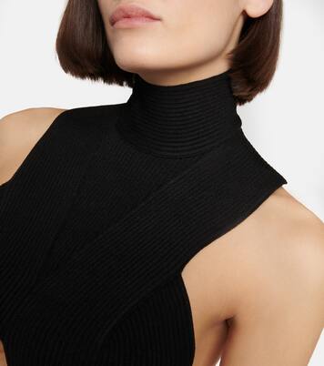 Ribbed-knit halterneck crop top | Alaïa