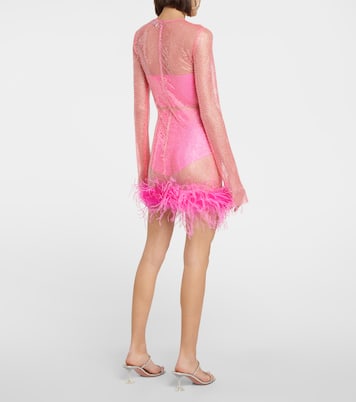 Robe en résille à cristaux et plumes | Giuseppe di Morabito