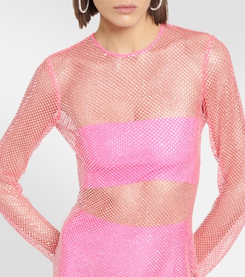 Robe en résille à cristaux et plumes | Giuseppe di Morabito