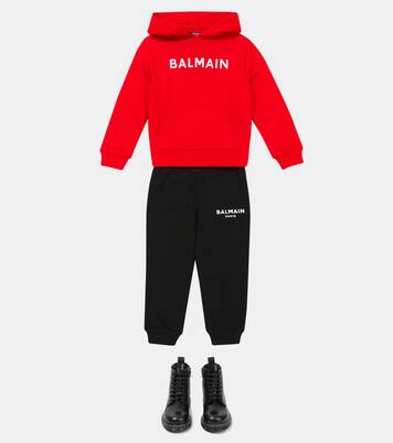 Sudadera con capucha de algodón con logo | Balmain Kids