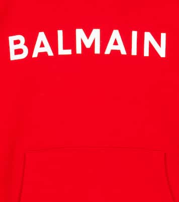 Sudadera con capucha de algodón con logo | Balmain Kids