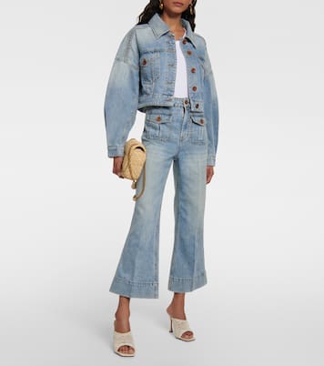 Chaqueta Raie cropped de denim | Zimmermann