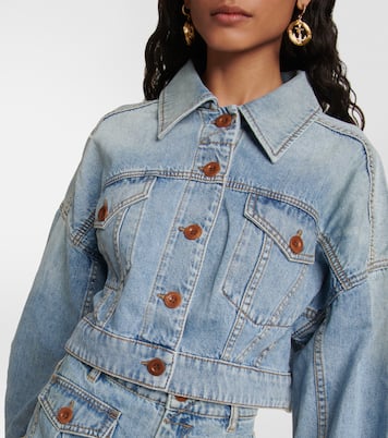 Chaqueta Raie cropped de denim | Zimmermann