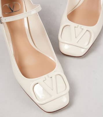 VLogo Signature patent leather Mary Jane pumps | Valentino Garavani