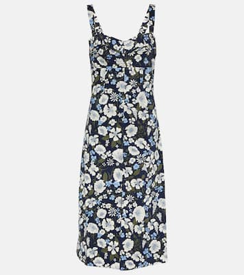 Colleen floral linen-blend midi dress | Veronica Beard