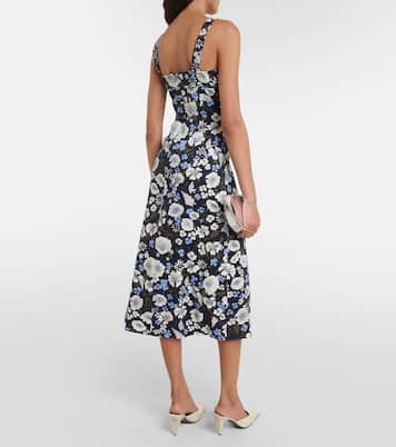 Colleen floral linen-blend midi dress | Veronica Beard