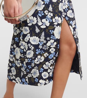Colleen floral linen-blend midi dress | Veronica Beard
