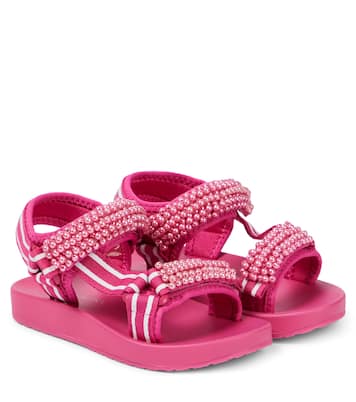 Tecno faux pearl-embellished sandals | Monnalisa