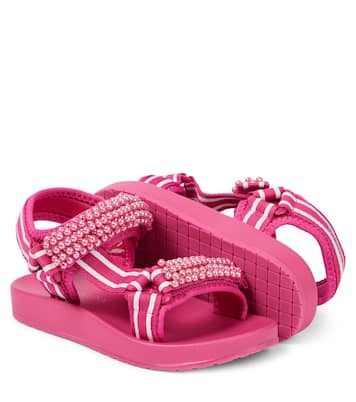 Tecno faux pearl-embellished sandals | Monnalisa