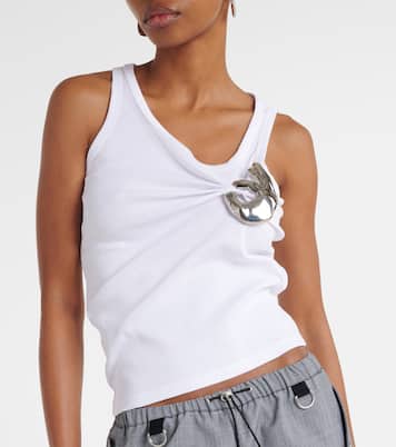 Emoji embellished cotton tank top | Coperni