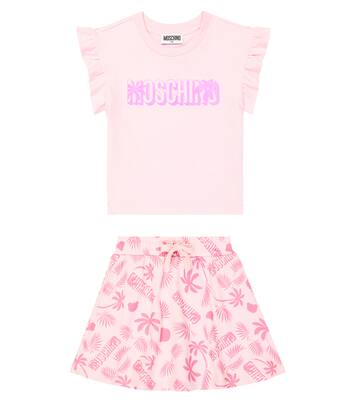 Cotton T-shirt and skirt set | Moschino Kids