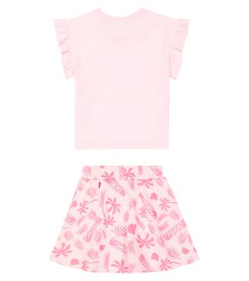 Cotton T-shirt and skirt set | Moschino Kids