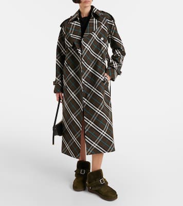 Ankle Boots aus Veloursleder mit Shearling | Burberry