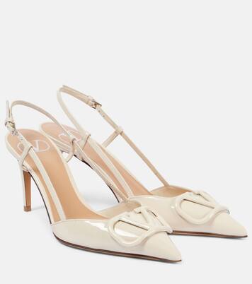 VLogo Signature patent leather slingback pumps | Valentino Garavani