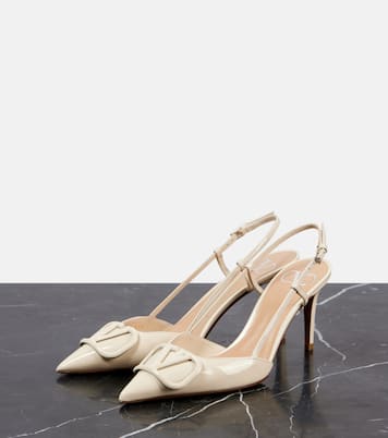 VLogo Signature patent leather slingback pumps | Valentino Garavani
