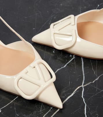 VLogo Signature patent leather slingback pumps | Valentino Garavani