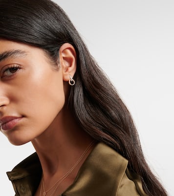 Pendientes Horsebit de oro de 14 ct con diamantes | Stone and Strand