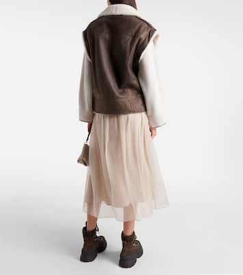 Shearling-lined leather vest | Brunello Cucinelli