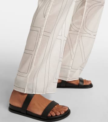 Monogram cotton-blend wide-leg pants | Toteme