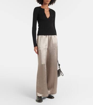 Accanto satin wide-leg pants | Max Mara