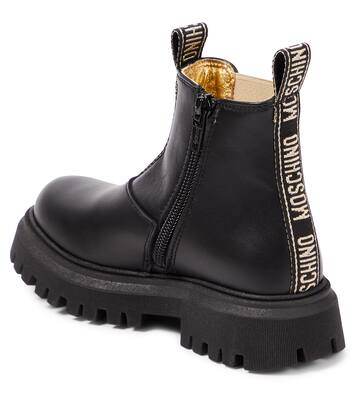 Logo leather Chelsea boots | Moschino Kids