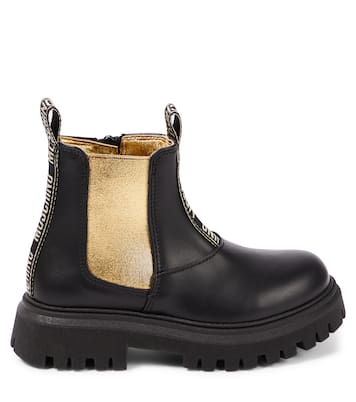 Logo leather Chelsea boots | Moschino Kids