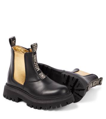 Logo leather Chelsea boots | Moschino Kids