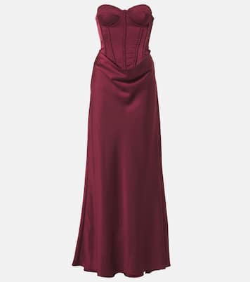 Embellished draped satin corset gown | Rotate