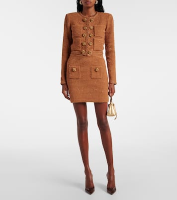 Falda tubo gofrado de punto | Self-Portrait