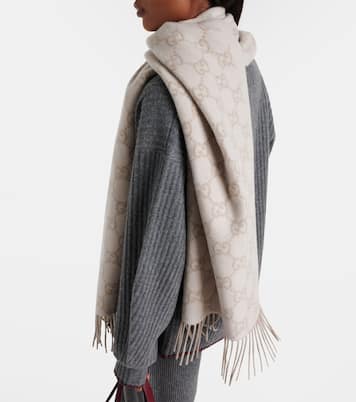GG fringed cashmere scarf | Gucci