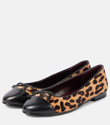 Leopard-print calf hair and leather ballet flats | Tory Burch
