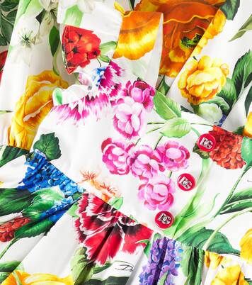 Floral cotton poplin dress | Dolce&Gabbana Kids