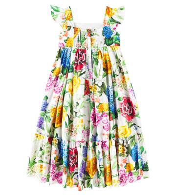 Floral cotton poplin dress | Dolce&Gabbana Kids