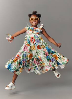 Floral cotton poplin dress | Dolce&Gabbana Kids