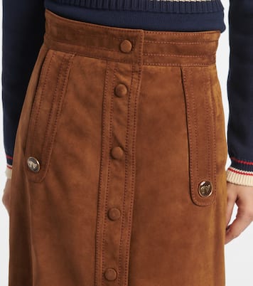 Jupe midi en daim | Valentino
