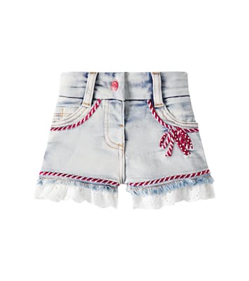 Baby Jeansshorts mit Spitze | Monnalisa