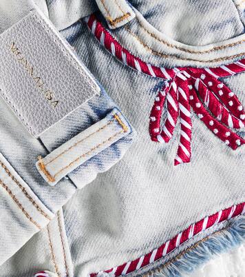 Baby Jeansshorts mit Spitze | Monnalisa