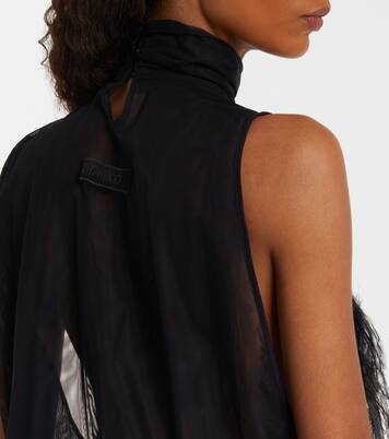 Feather-trimmed embroidered minidress | The Attico