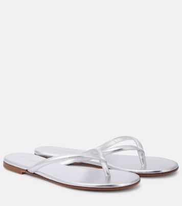 Calypso metallic leather thong sandals | Gianvito Rossi