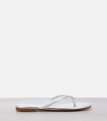 Calypso metallic leather thong sandals | Gianvito Rossi
