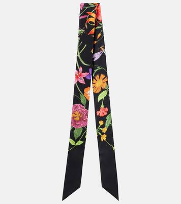 Floral silk twill scarf | Gucci