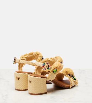 Embellished raffia-effect sandals  | Dolce&Gabbana