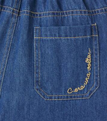 Suri embroidered pleated wide-leg jeans | C'era Una Volta