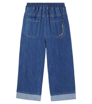 Suri embroidered pleated wide-leg jeans | C'era Una Volta