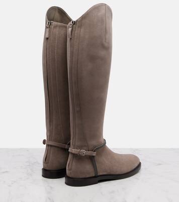 Monili suede knee-high boots | Brunello Cucinelli