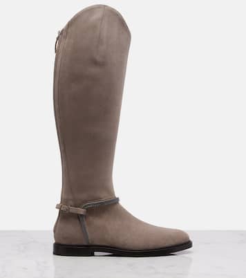 Monili suede knee-high boots | Brunello Cucinelli